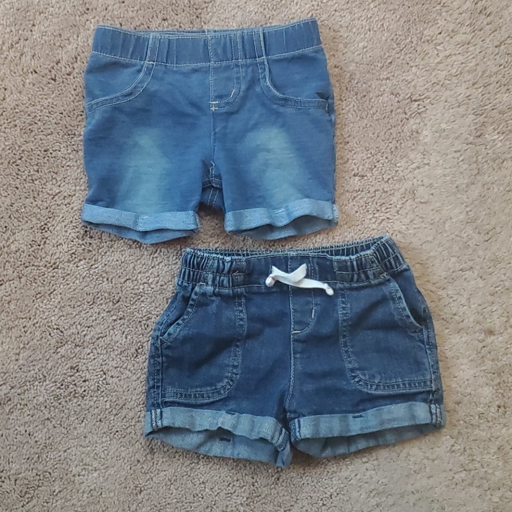 Two Pairs of Toddler Girl Jean Shorts